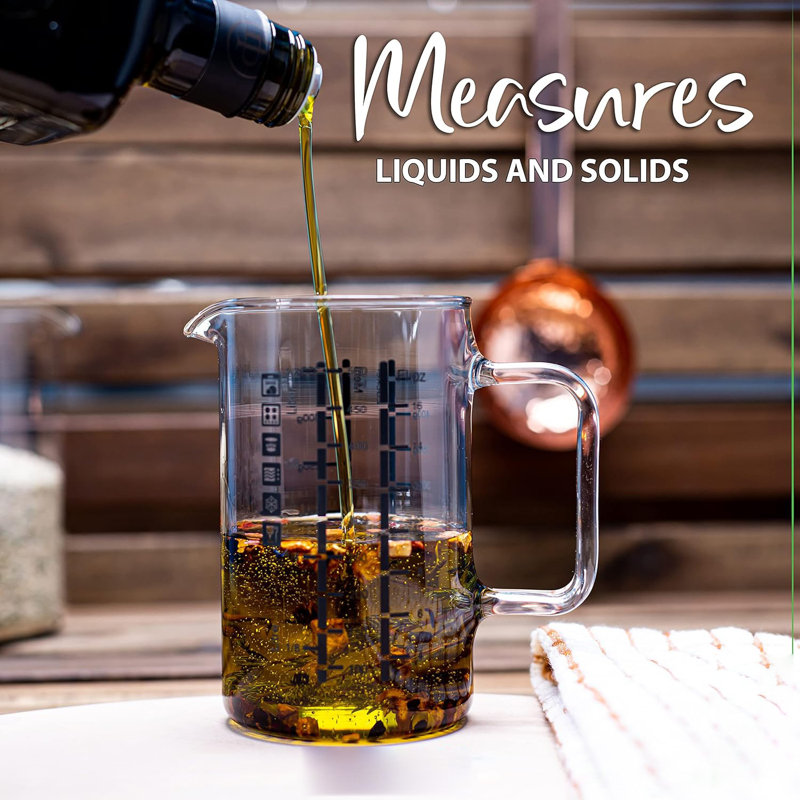 Tasse à mesurer en verre borosilicaté 16 onces - Mesure facile à lire