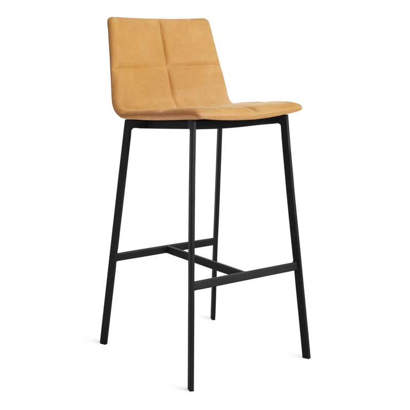 Between Us Stool, Black, Tait Stone Textured Basketweave, Bar Stool (31" Seat Height)