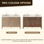 Meuble-lavabo double 54 po Cerrito en chêne brossé brun avec comptoir en pierre reconstituée blanc grain-1155162096