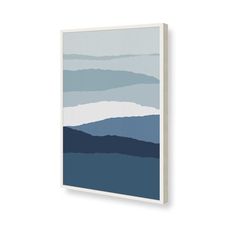 «Blue Abstract II» par Garima Dhawan, reproduction d'art, H 40 po x l 30 po, Blanc