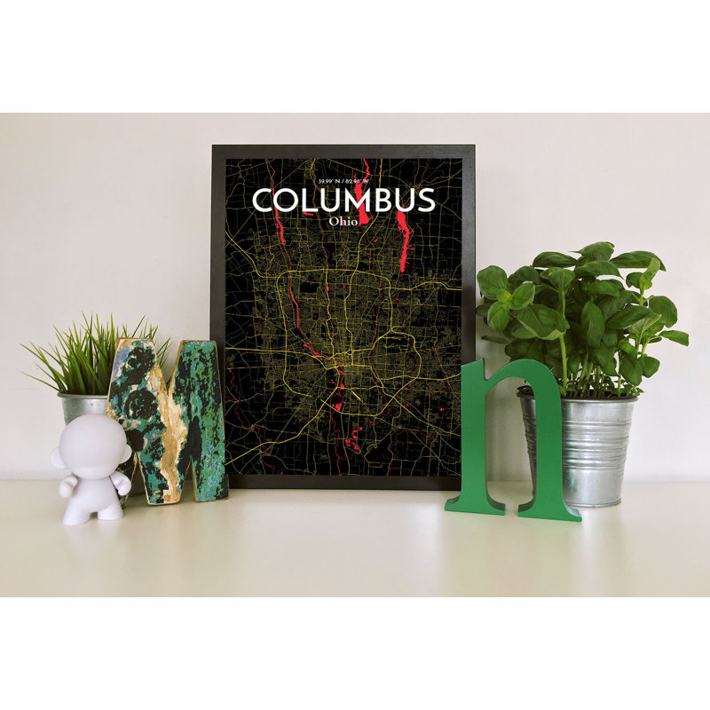Columbus - impression d'art graphique, H 17 po x l 11 po