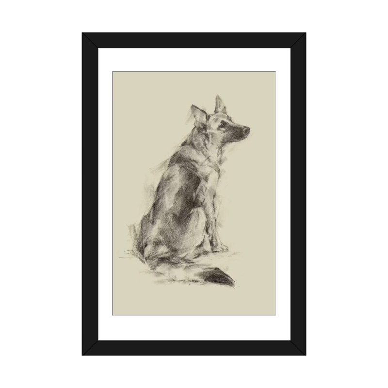 « chiot dog eyess v », reproduction sur toile tendue Ethan Harper, H 32 po x l 24 po x P 1 po, Papier d'art encadré noir