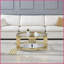 Table basse en métal doré pour salon, plateau carré de 35,43 po, durable et amp; Facile à assembler-647973480-647973487