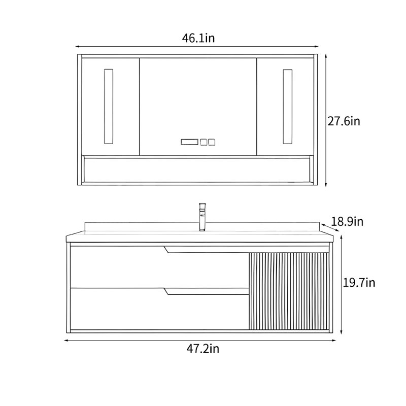 Cream style simple Vanitie bathroom cabinet