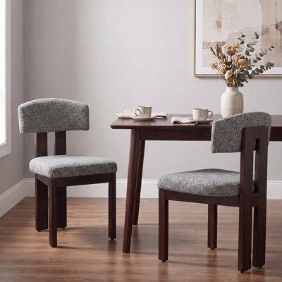 COLAMY HALO Upholstered Dining Side Chair, Modern Padded Seat,Gray