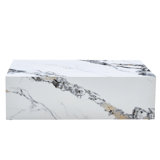 Modern MDF Coffee Table With Marble Pattern, Stylish And Durable Design
