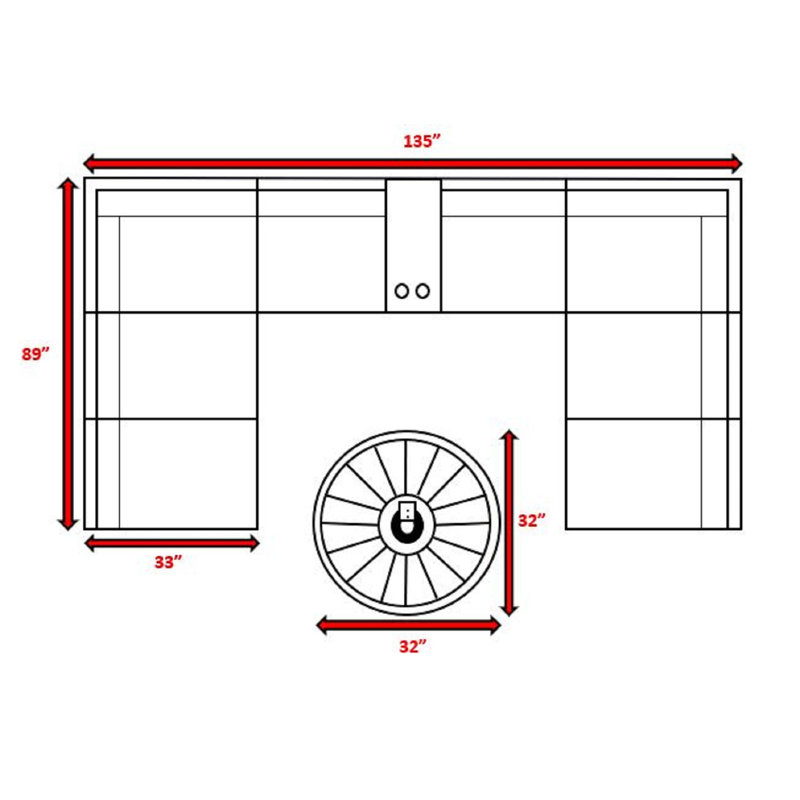 Ensemble de conversation modulaire 10 pièces avec coussins Biles Grey
