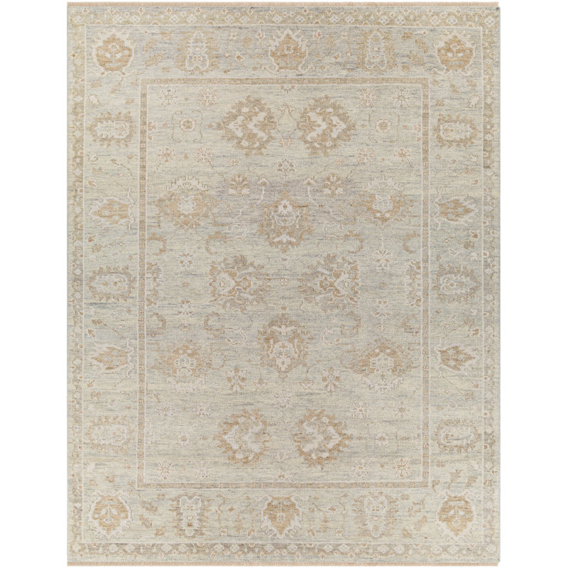 Biscayne Wool Oriental Area Rug in Tan, Rectangle 9' x 13'