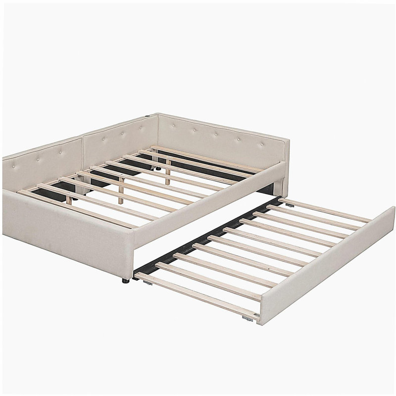 Lit avec USB et tiroirs doubles, Complet/Double