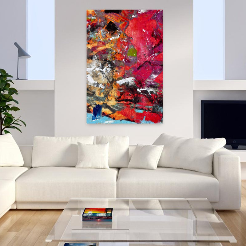 Art contemporain, art contemporain abstrait, H 48 po x l 32 po