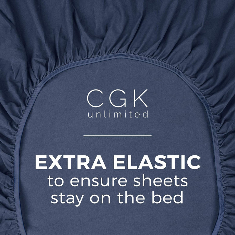100% Cotton Fitted Sheet Only, 400 Thread Count Hotel Luxury Bedding, Soft & Breathable, Deep Pocket 8–16 Inch Mattress Fit
