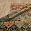 Artisan Hand Knotted Wool Southwestern Area Rug in Steel Blue; Earth; Ivory; Rust-726052577