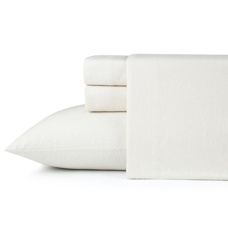 Ensemble de draps 100% flanelle de coton Kathy Ireland, Ensemble de draps pour très grand lit + un drap-h, Beige