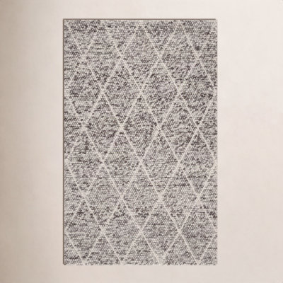 Huberty Brown Gray Hand-Woven Geometric Rug