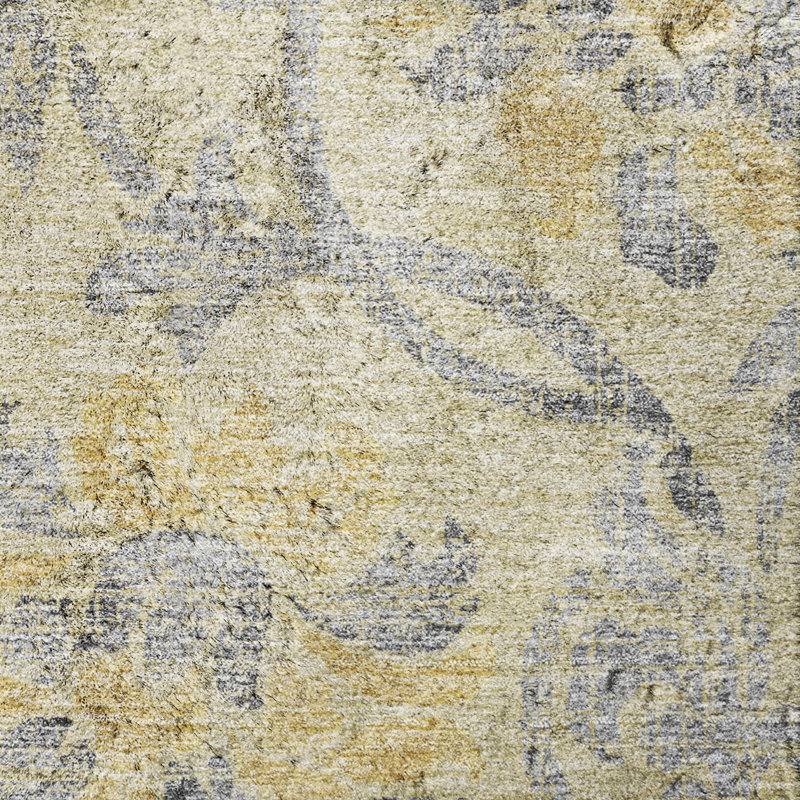 Tapis Dream Shag ADS766 de qualité supérieure, lavable à la machine et à motif floral, Gold, 10' x 14'
