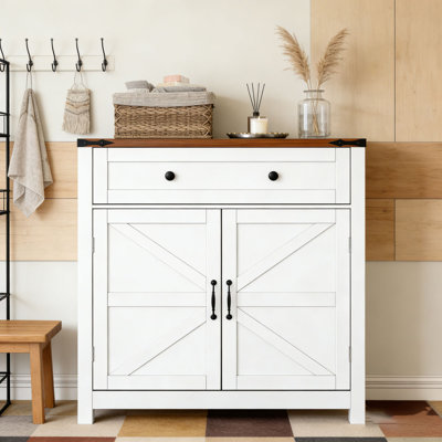 Storage Cabinet with Drawer and Adjustable Shelf