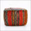 Pouf carré Boho fabriqué à la main, tissu Chindi multicolore, 20 x 20 x 14 pouces, confortable et élégant pour la maison