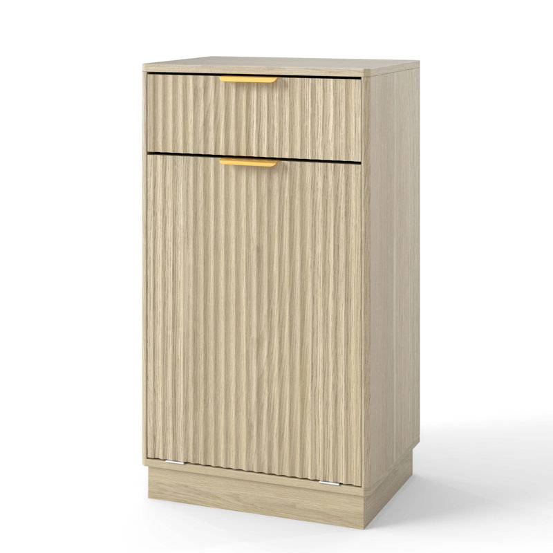 Armoire à poubelle inclinable 10 gallons Woodgrain, Chêne