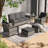6 Piece Patio Conversation Sofa Set with Table-110097514