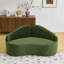 Canapé courbé à deux places entièrement comprimé, assise longue durée sans effondrement, dossier amovible, tissu chenille vert, style simple et rétro, convient aux petits espaces et aux appartements-390976547