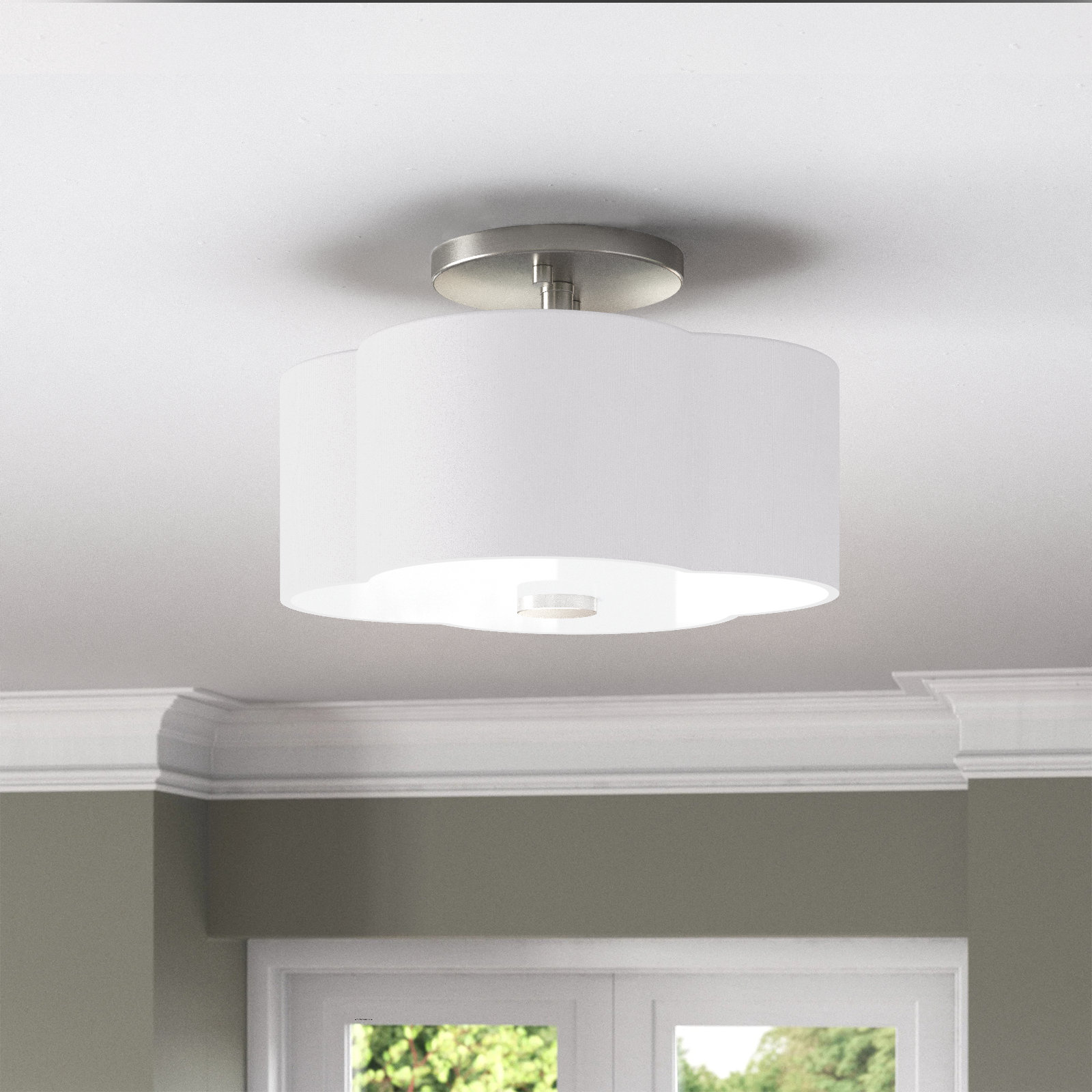 Vino 2 Light Semi Flush Mount, 8.5" H x 13" W x 13" D