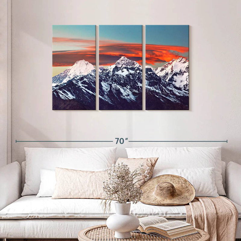Coucher de soleil de l'Himalaya Alvord, H 28 po x l 45 po