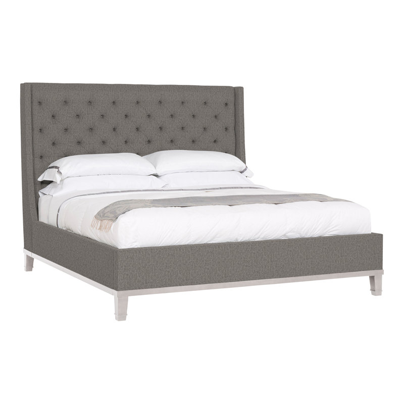 Michael Weiss Upholstered Wingback Bed, Worthy Snow, Dove Gray