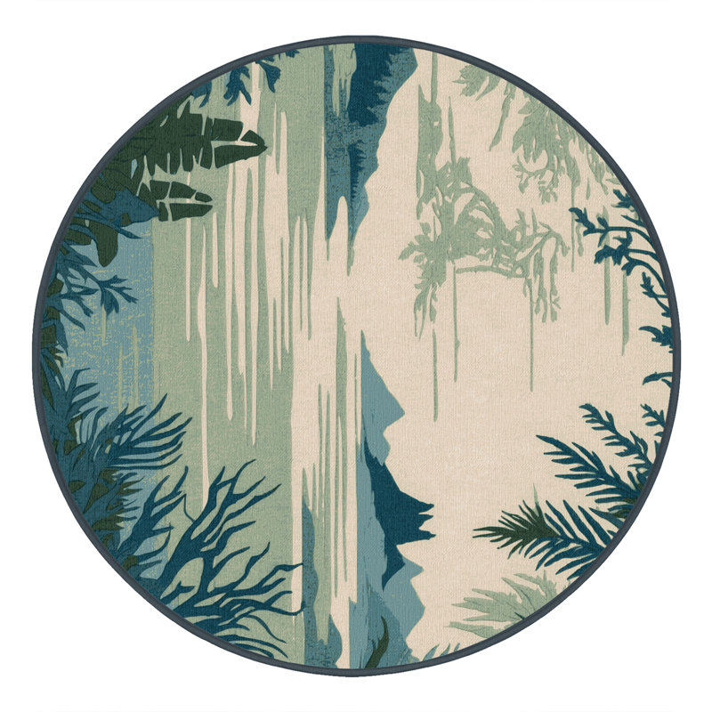 Serene Glyphs Rug, Round 4'