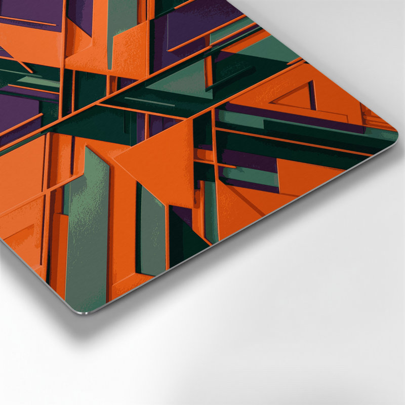 «Geometric Abstraction 52», art mural en métal mauve, H 8 po x l 8 po