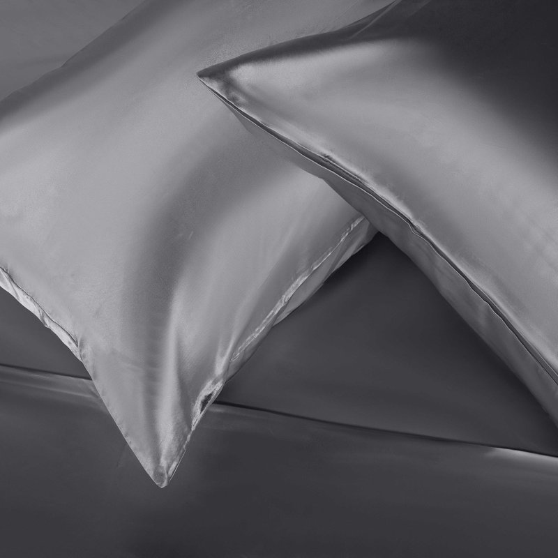 Silver Full Size Satin Microfiber Sheet Set