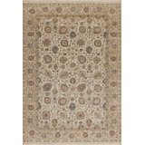 Cote D’Azure Hand Knotted Wool Area Rug in Ivory/Cream