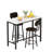 Industrial High Top Dining Set, Compact 3-Piece Pub Table With 2 Comfortable Stools, 2 Size & 4 Color Options For Studio & Cafe-1325256075-1323709102