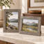 Cadre photo rustique en bois gris de 16,8 cm (6,6 po), compatible avec les photos de 12,7 x 17,8 cm (5 x 7 po), à poser au mur ou sur une table - Lot de 2
