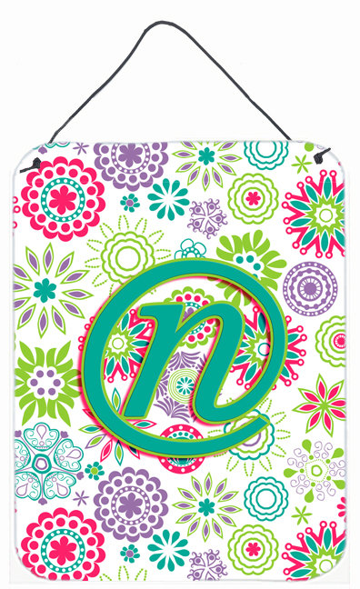 « letter floral initial » par denny knight, impression sur plaque, N