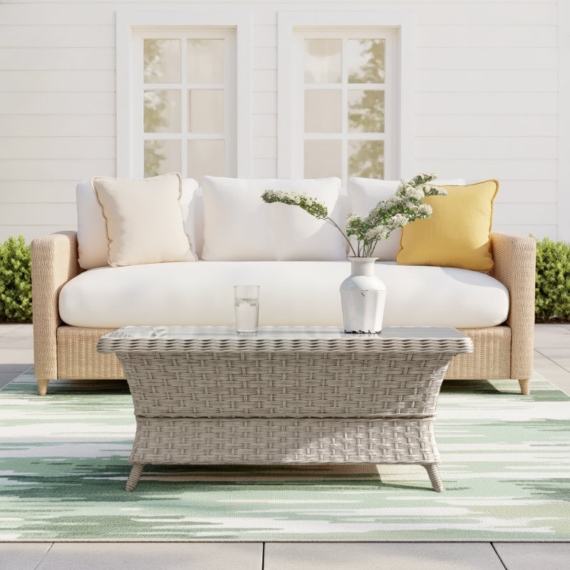 Norfolk Rectangular Wicker Outdoor Coffee Table , 42'' in. W 24'' in. D