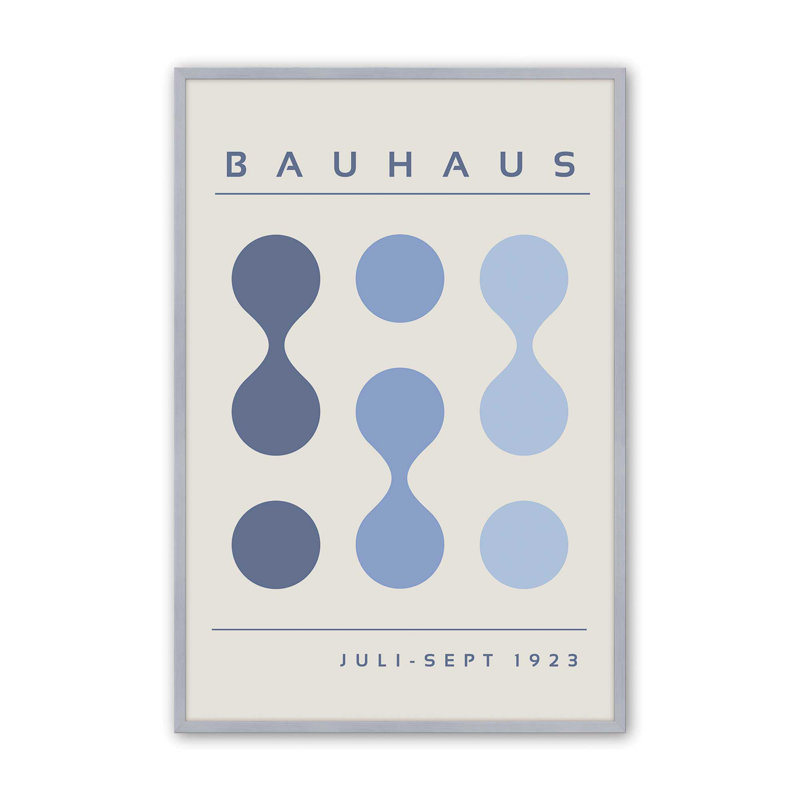 Blue Bauhaus Flow I, impression dans un cadre, H 17,25 po x l 13,25 po x P 1,25 po, Reproduction encadrée sans passe-partout