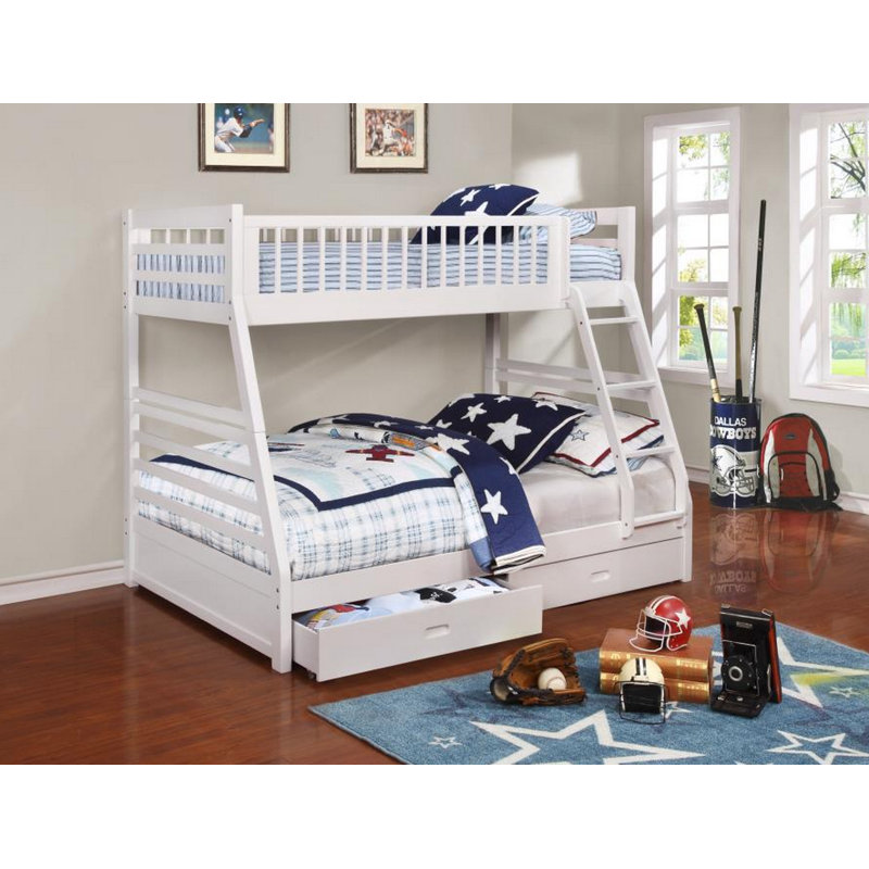 Schwanke Kids Twin Over Full Bunk Bed with Drawers, White
