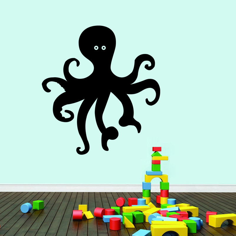 Décalcomanie murale octopus, Noir