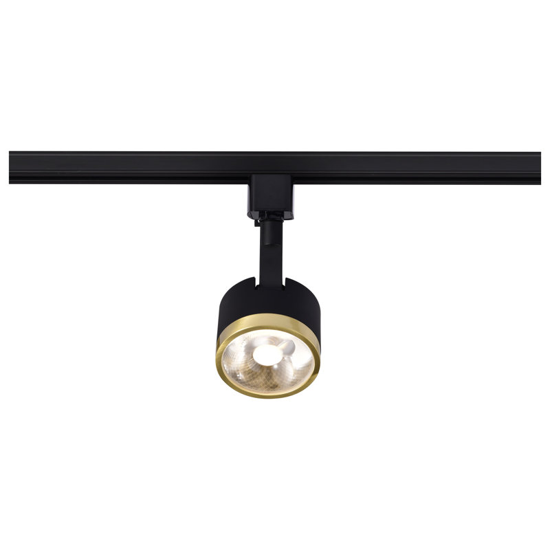 Matte Black and Brushed Brass LED Adjustable Track Head