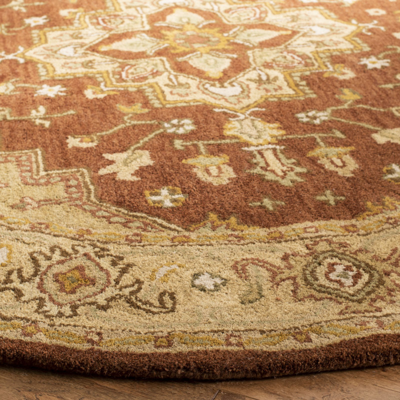 Tapis rouille / or en laine touffeté à la main Cranmore, Rond 6 pi