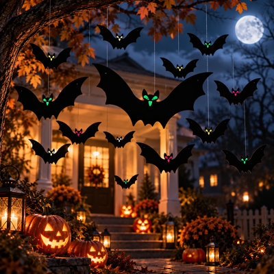 Ensemble de décorations d'Halloween à suspendre en 3 tailles, lot de 18