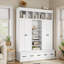 Arbre d'entrée 78,7 po avec banc et 5 casiers de rangement, armoire de rangement moderne avec 4 portes, 5 tiroirs et tablettes réglables pour le couloir, l'entrée et le salon-53797028