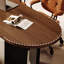Table de bureau semi-elliptique en bois massif-1936576549