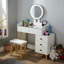 4 Drawer LED Mirror White Dressing Table & Stool Set