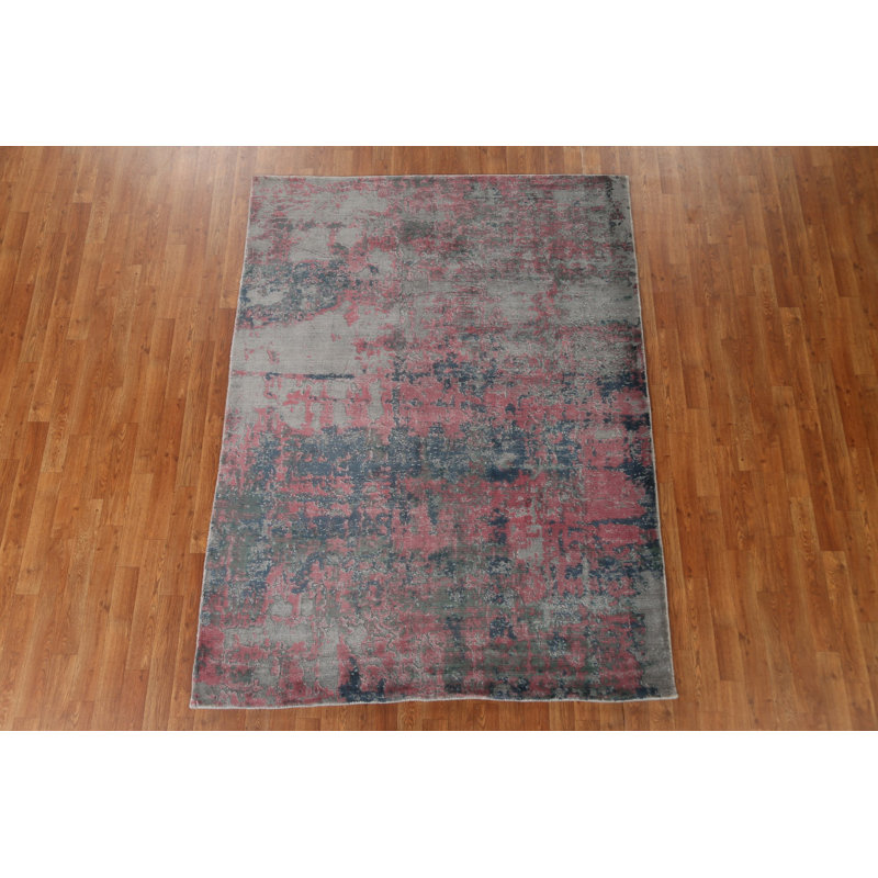 Tapis contemporain contemporain noué à la main 5 x 7