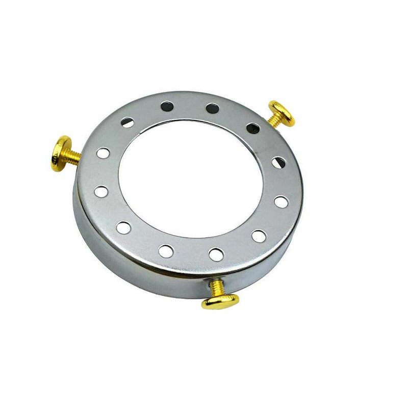 Socket Lampshade Holder Top Collar Ring Adapter Lamp Base Solid Metal Separate Lighting Kit, Chrome