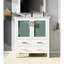 30" W X 17.51" D White Bath Vanity With Ceramic Surface, Faucet, And 28" 32" H Mirror 18.25" Featuring Top,