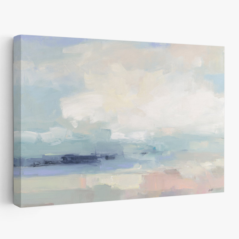 Ciel côtier et plage avec eau, H 60 po x l 40 po