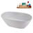 59" Streamline Soaking Matte White Stone Resin Freestanding Tub And Tray With Internal Drain In Polished Chrome