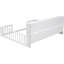 Lit blanc à plancher double avec bibliothèque et tablettes attachées, barrières de sécurité pour la chambre à coucher à l'intérieur et à l'extérieur, espace de sommeil écoénergétique
